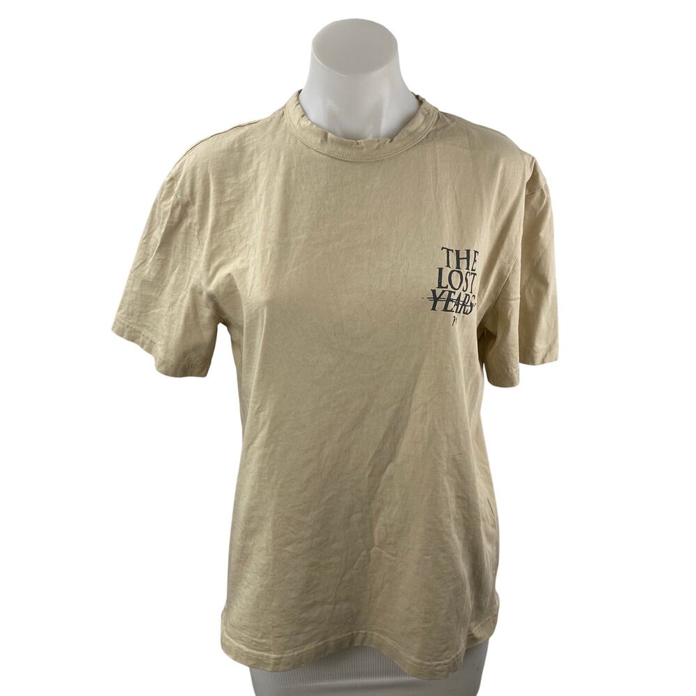 P&Co Women's Beige The Lost Years Floral Short Sleeve T Shirt Tee Top Size XS